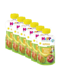 Pouches manzana pera y platano bio 6x100g Hipp